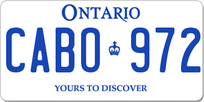 ON license plate CABO972