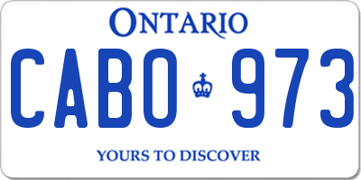 ON license plate CABO973