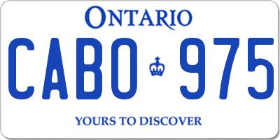 ON license plate CABO975