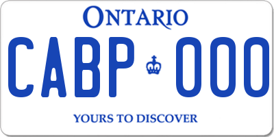 ON license plate CABP000