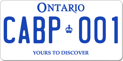 ON license plate CABP001