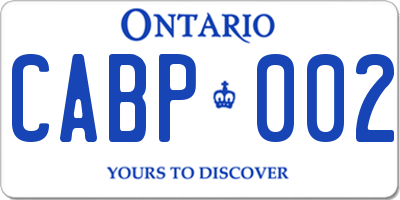 ON license plate CABP002