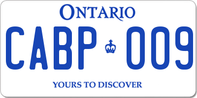 ON license plate CABP009