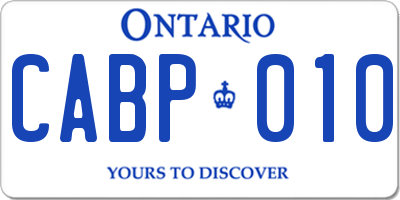 ON license plate CABP010