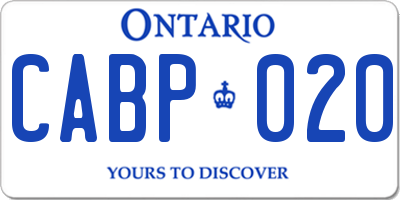 ON license plate CABP020