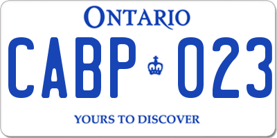 ON license plate CABP023