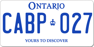 ON license plate CABP027