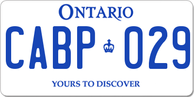 ON license plate CABP029