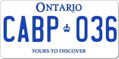 ON license plate CABP036