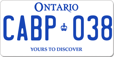 ON license plate CABP038