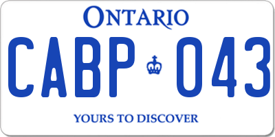 ON license plate CABP043