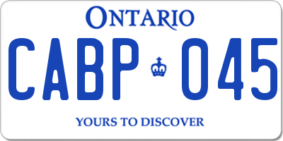 ON license plate CABP045