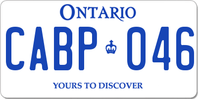 ON license plate CABP046