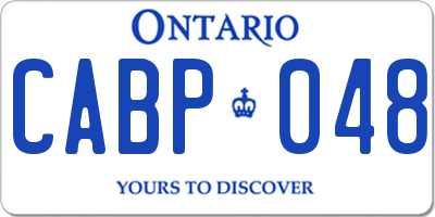 ON license plate CABP048