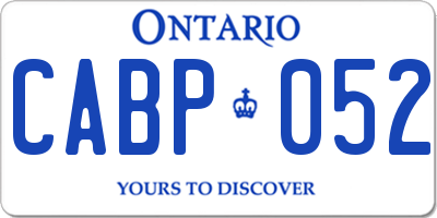 ON license plate CABP052