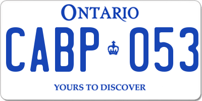 ON license plate CABP053