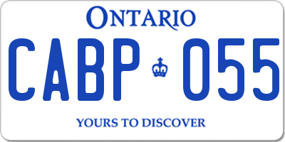 ON license plate CABP055