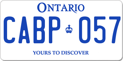 ON license plate CABP057