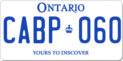 ON license plate CABP060