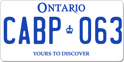 ON license plate CABP063