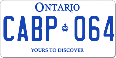 ON license plate CABP064