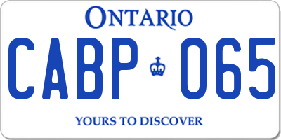 ON license plate CABP065