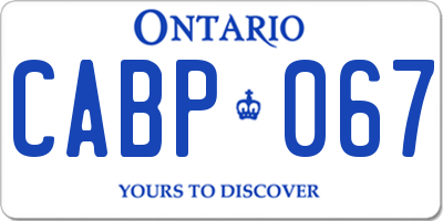 ON license plate CABP067