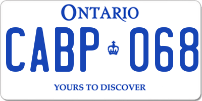 ON license plate CABP068