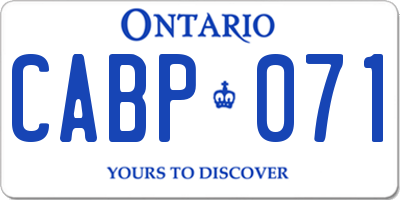 ON license plate CABP071