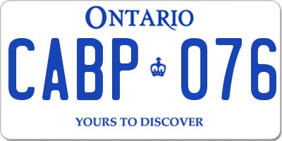 ON license plate CABP076