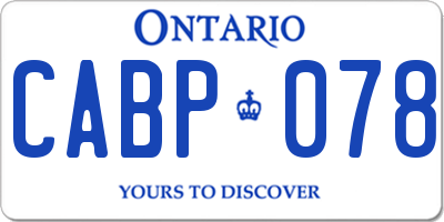 ON license plate CABP078