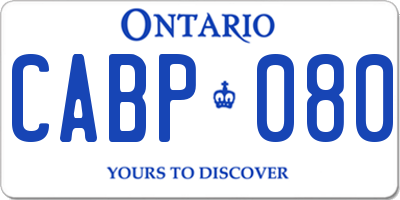 ON license plate CABP080