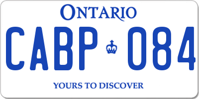 ON license plate CABP084