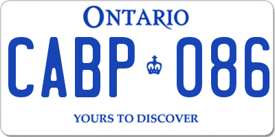 ON license plate CABP086