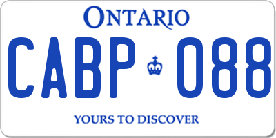 ON license plate CABP088