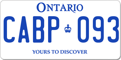 ON license plate CABP093