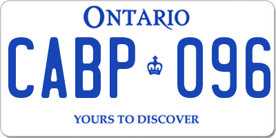 ON license plate CABP096