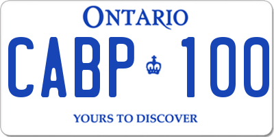 ON license plate CABP100