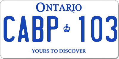 ON license plate CABP103