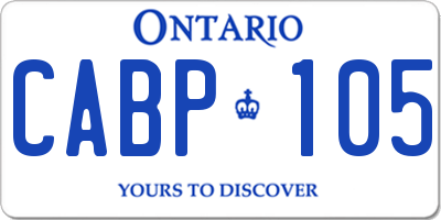 ON license plate CABP105