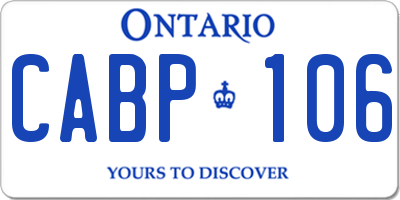 ON license plate CABP106