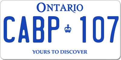 ON license plate CABP107