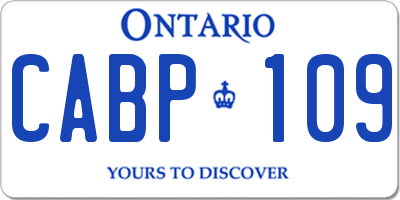 ON license plate CABP109