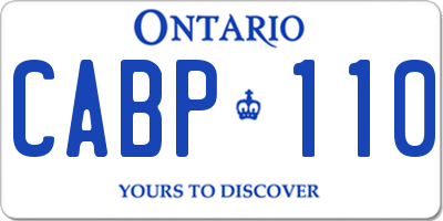 ON license plate CABP110