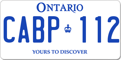 ON license plate CABP112