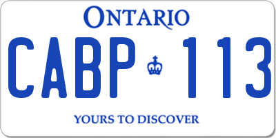 ON license plate CABP113