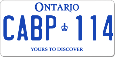 ON license plate CABP114