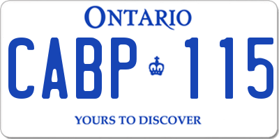 ON license plate CABP115