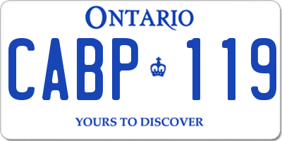 ON license plate CABP119