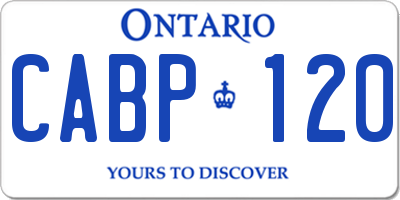 ON license plate CABP120